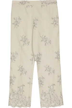 Giambattista Valli Pantalones rectos con estampado trompe l
