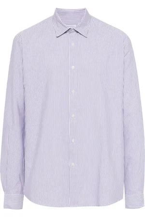 Sunspel Camisa de popelina con motivo de rayas verticales