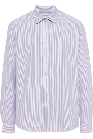 Sunspel Camisa de popelina con motivo de rayas verticales