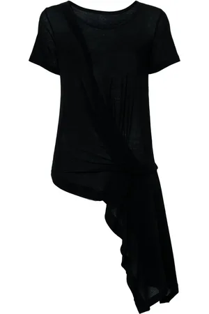 YOHJI YAMAMOTO Playera asimétrica con detalle drapeado