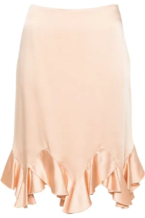 Stella McCartney Falda midi con diseño satinado y volantes