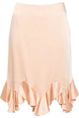 Stella McCartney Falda midi con diseño satinado y volantes