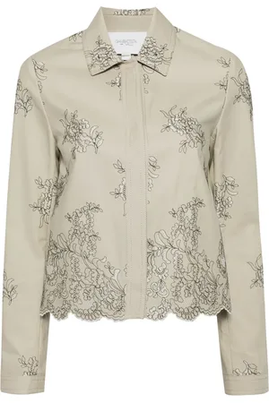 Giambattista Valli Camisa de sarga con bordado floral