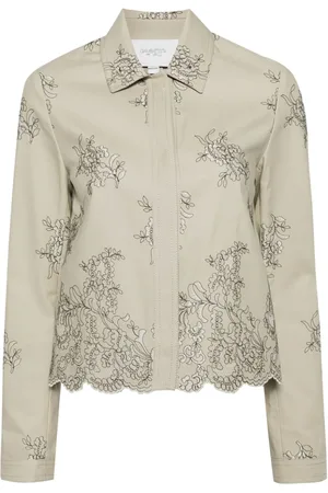 Giambattista Valli Camisa de sarga con bordado floral
