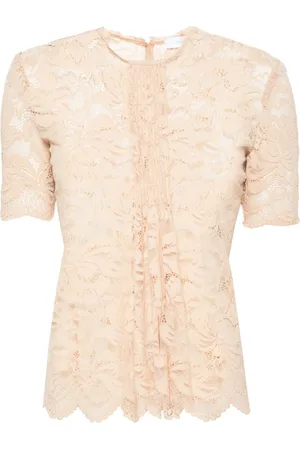 Paco rabanne Blusa semitransparente con encaje floral