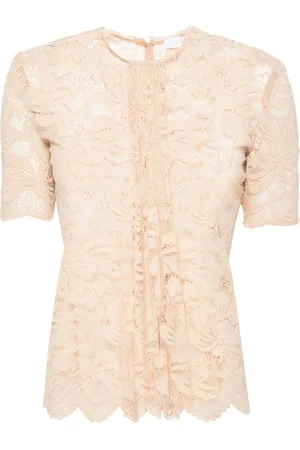Paco rabanne Blusa semitransparente con encaje floral