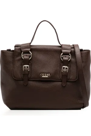 Guess Bolsa satchel con placa del logo
