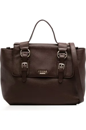 Guess Bolsa satchel con placa del logo