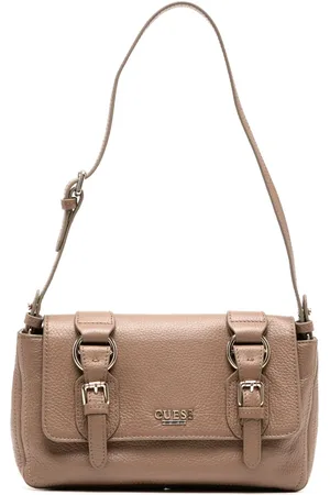 Guess Bolsa satchel estilo crossbody con placa del logo