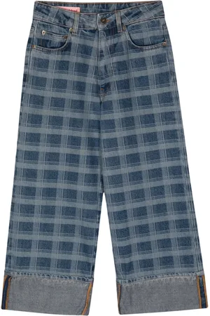 Molly Goddard Jeans anchos con estampado de cuadros
