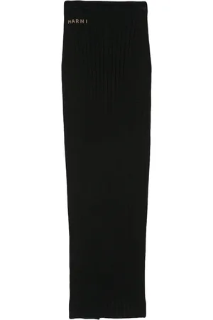 Marni Falda de canalé con logo en jacquard