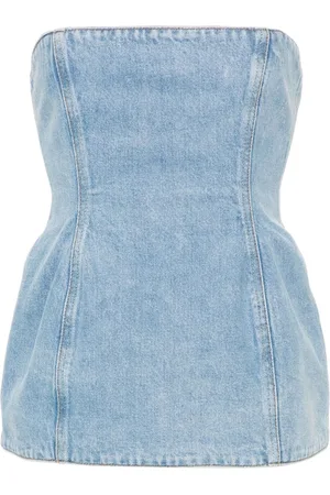MAGDA BUTRYM Corset de mezclilla estilo strapless