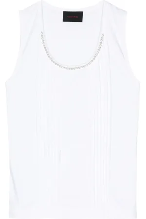 Simone Rocha Top con collar de perlas