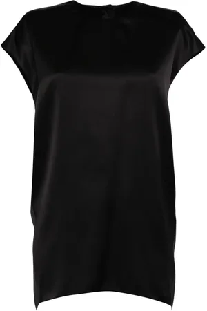 JNBY Playera de satén con cuello redondo