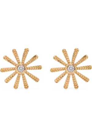 HARWELL GODFREY Aretes Tiny Sunflower en oro amarillo de 18kt con diamante