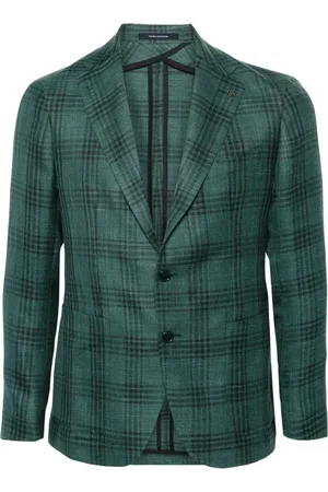 TAGLIATORE Blazer con botones y estampado de cuadros tartán