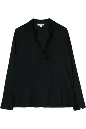 Vince Blusa de seda con cuello en V