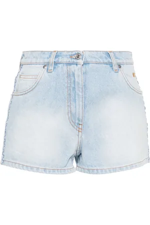 Msgm Shorts de mezclilla con logo bordado