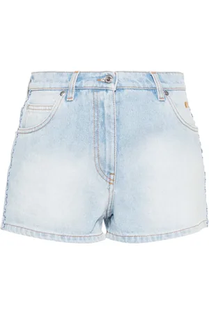 Msgm Shorts de mezclilla con logo bordado