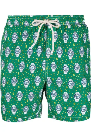 MC2 SAINT BARTH Shorts de playa con relojes con estampados