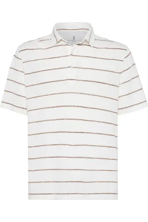 Brunello Cucinelli Playera tipo polo con rayas