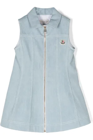 Moncler Vestido corto de mezclilla con parche del logo