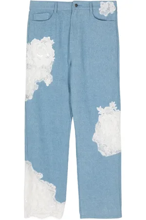 Collina Strada Jeans con detalles de encaje floral