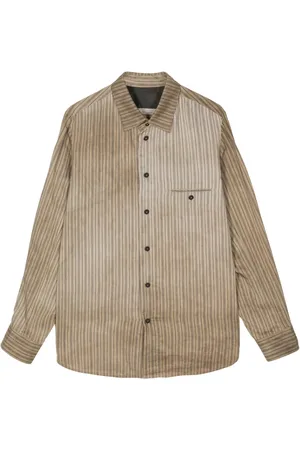 ZIGGY CHEN Faded-effect striped shirt