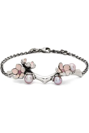 SHAUN LEANE Pulsera Cherry Blossom en plata de ley con diamantes