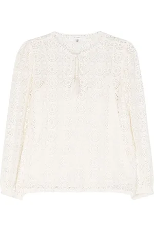 Frame Blusa de encaje guipur con borla