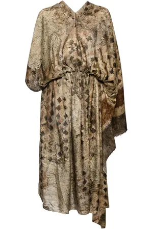 UMA WANG Vestido largo con diseño asimétrico