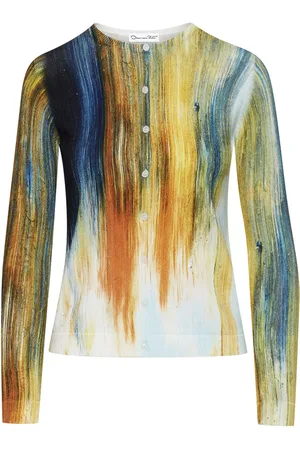 Oscar de la Renta Cárdigan con estampado Abstract Brushstroke