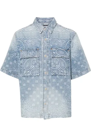 AMIRI Camisa de mezclilla con motivo de bandana en jacquard