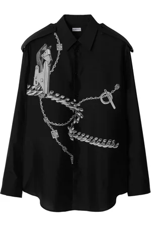 Burberry Camisa de seda con estampado Knight Accessories