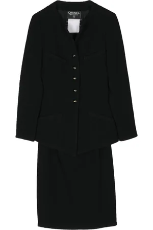 CHANEL Traje de falda de tweed 1990