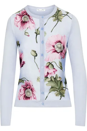Oscar de la Renta Cárdigan de tejido fino con estampado floral