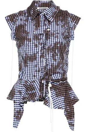 OTTOLINGER Top con volantes y motivo de cuadros gingham
