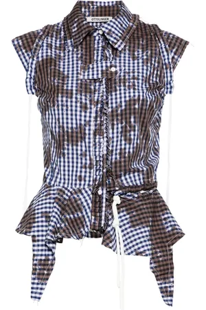 OTTOLINGER Top con volantes y motivo de cuadros gingham