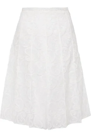 Giambattista Valli Falda midi plisada de encaje
