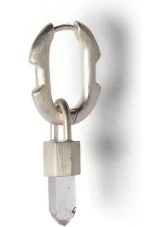 PARTS OF FOUR Aretes Deco con dije de cuarzo