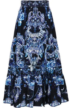 Camilla Falda larga con estampado Delft Dynasty