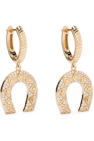 HARWELL GODFREY Aretes Horseshoe en oro amarillo de 18kt con diamante
