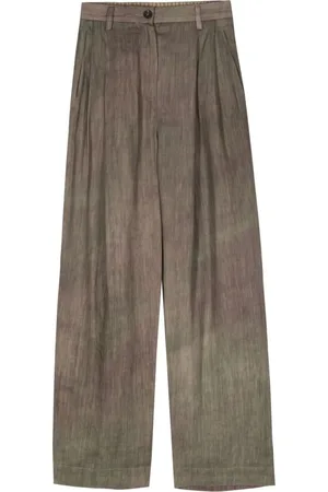 ZIGGY CHEN Pantalones anchos con efecto desgastado