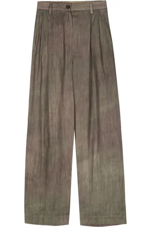 ZIGGY CHEN Pantalones anchos con efecto desgastado