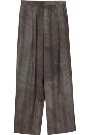 ZIGGY CHEN Pantalones anchos con efecto desgastado