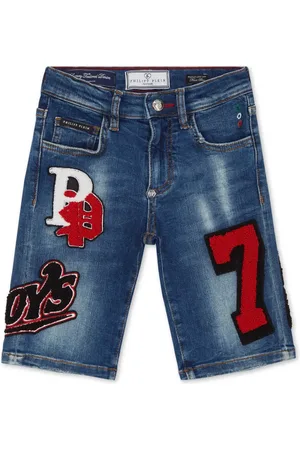 Philipp Plein Shorts de mezclilla con apliques