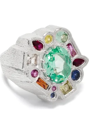 Bleue Burnham Anillo de coctel Cottage Garden con zafiros