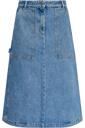 Maison Kitsuné Falda midi con logo bordado