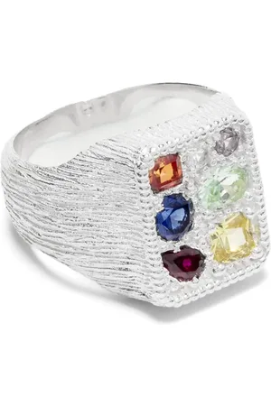 Bleue Burnham Anillo de sello Cottage Garden con zafiros