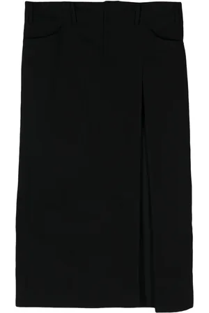 YOHJI YAMAMOTO Falda de mezclilla larga con abertura lateral